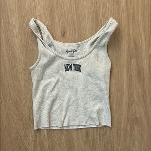 Brandy Melville Gray Fitted Crop Tank Top